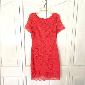 Eliza J. Coral sheath lace dress size 8